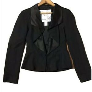 EUC  Anthropologie Tabitha Draped Silk black blazer